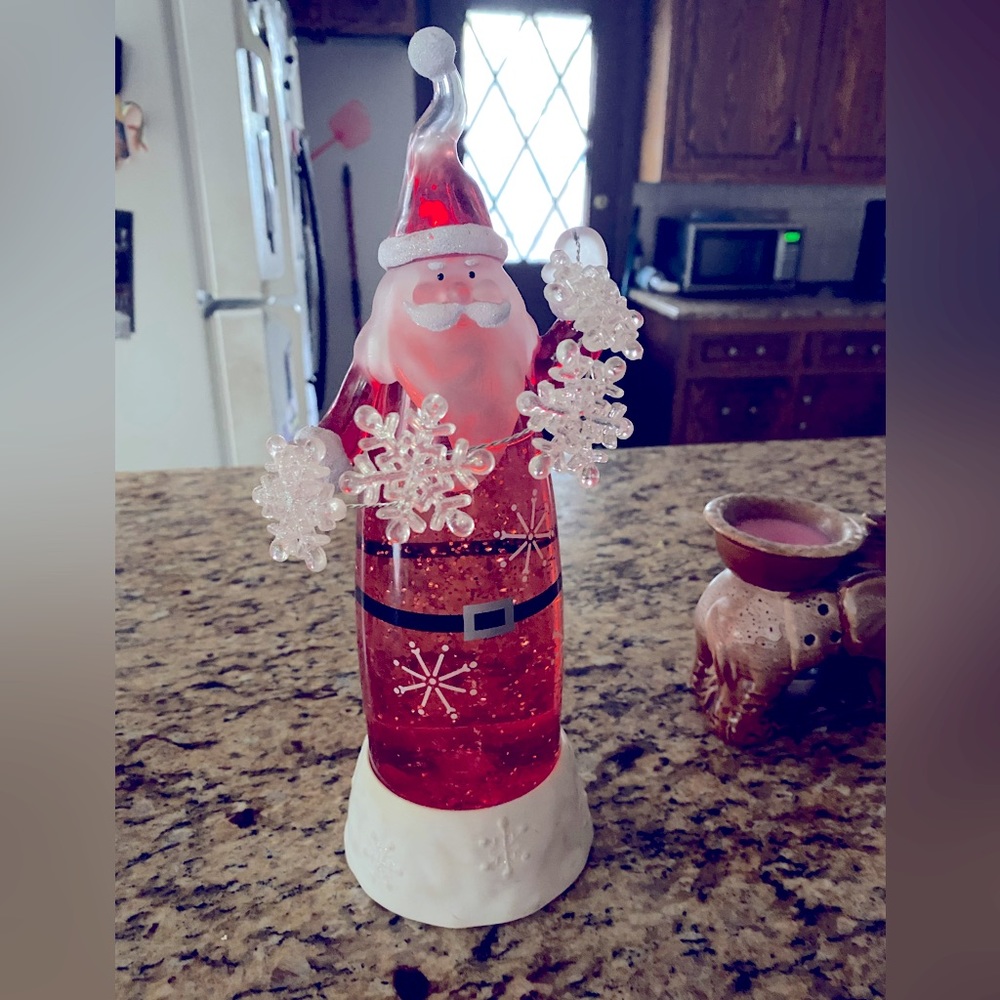 Glowing Santa with moving turbulence.